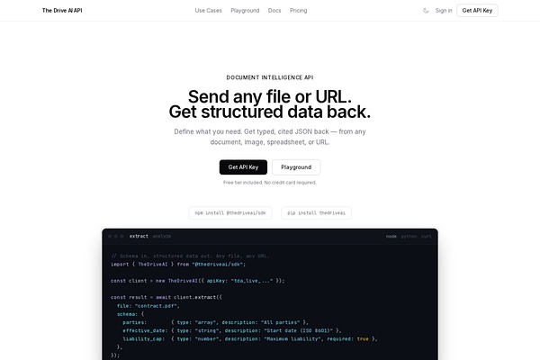 The Drive AI — File and URL intelligence in one API call